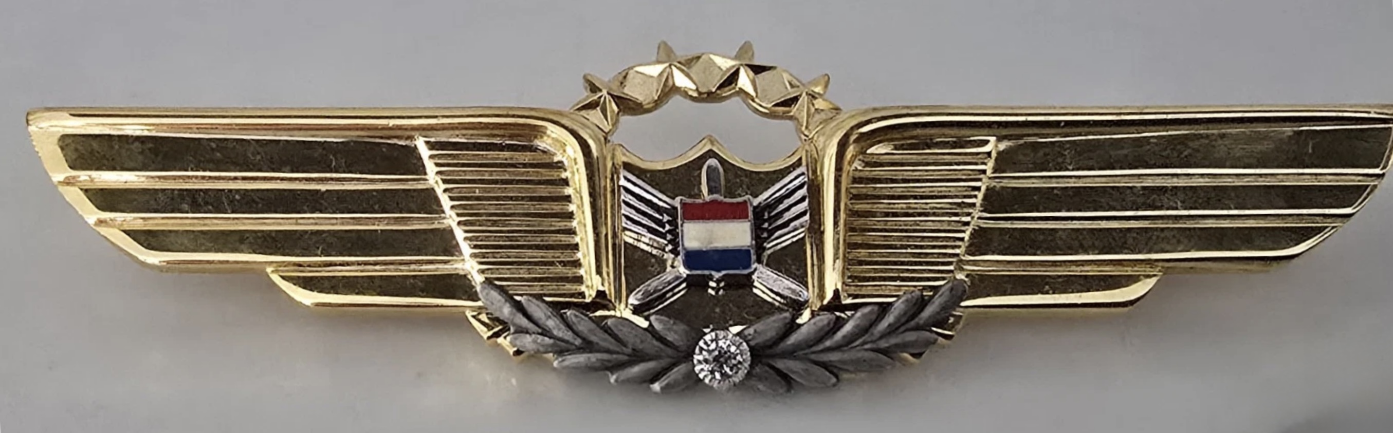 United Air Lines Management Pilot Wreath & diamond (1 - 9 years of service)
