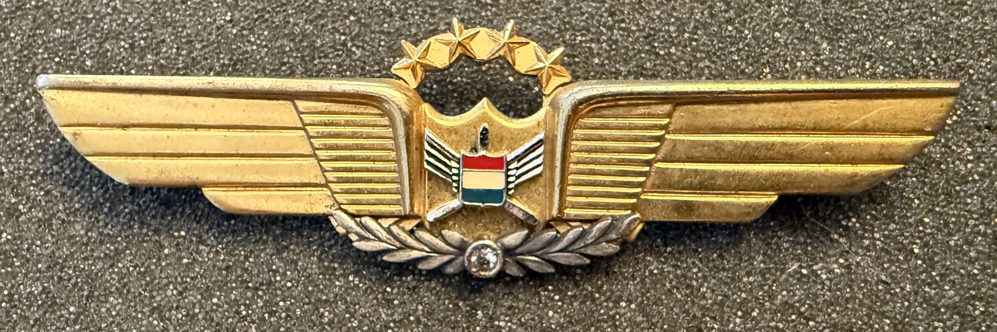 United Air Lines Management Pilot Wreath & diamond (1 - 9 years of service)
