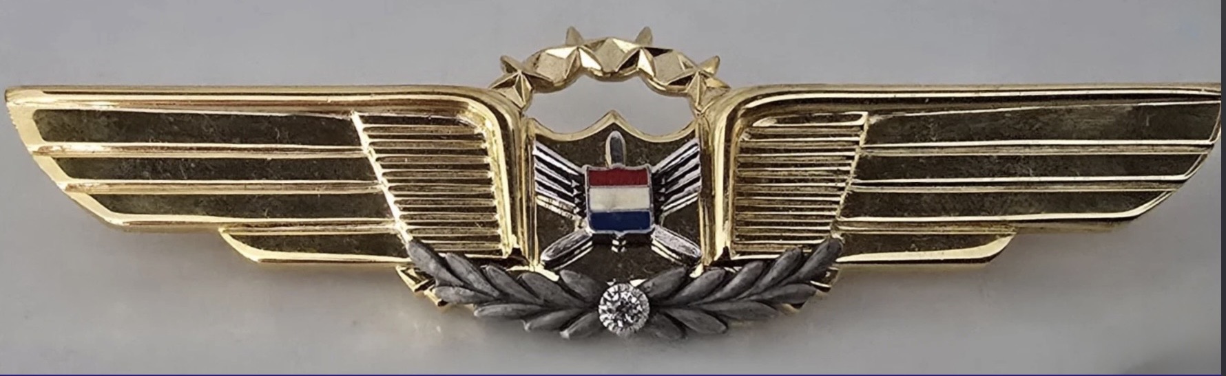 Image of United Air Lines Management Pilot Wreath & diamond (1 - 9 years of service) wing